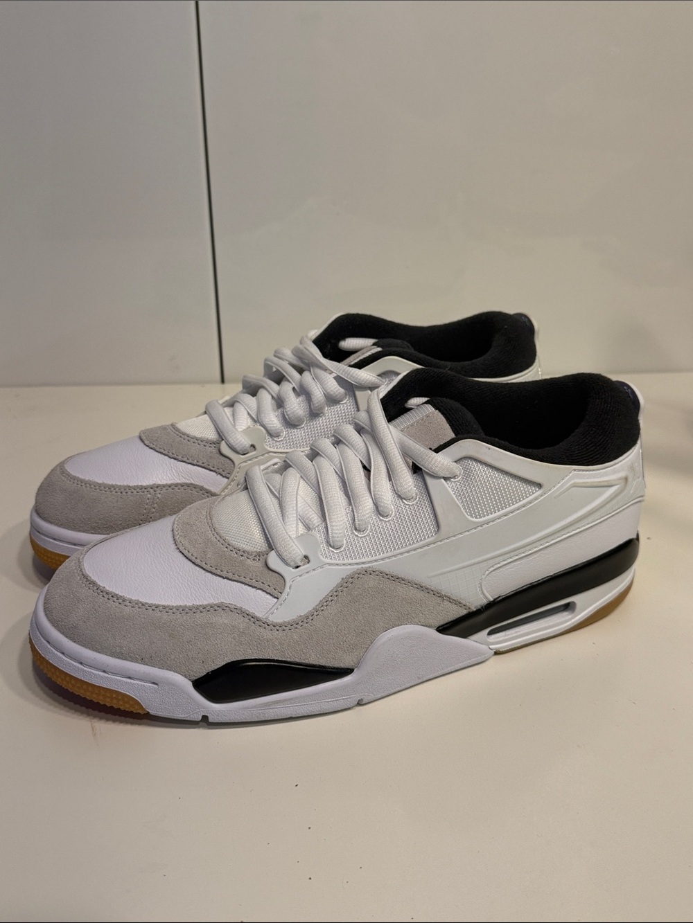 New Jordan Low-Top Sneakers in White, Grey and Black Mens 10.5